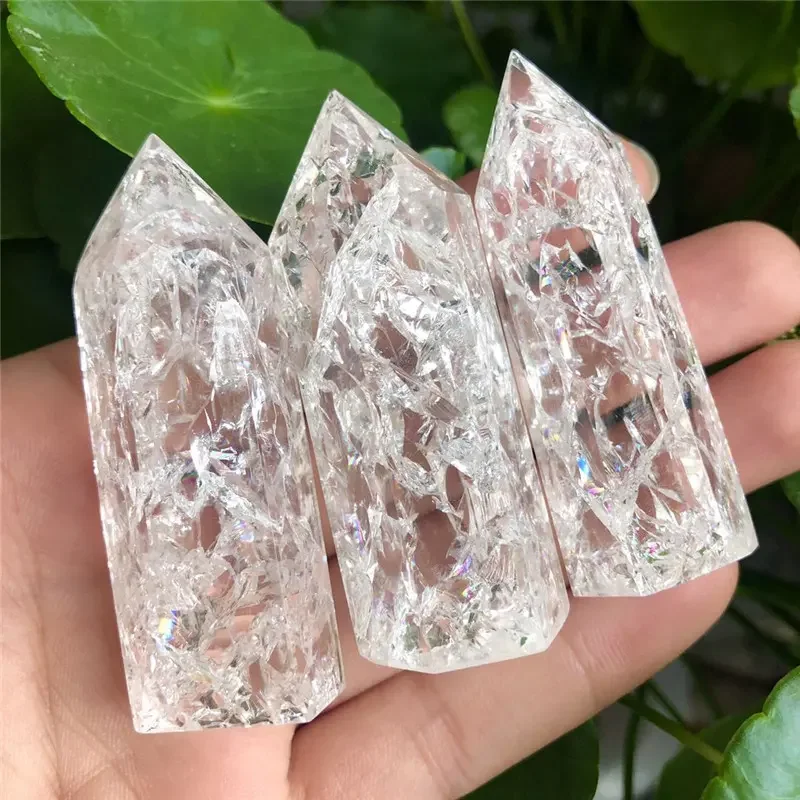 1pcs Natural Crystal Healing Stone Reiki Gem Meditation Wand Transparent Quartz Tower Natural Popcorn Transparent Quartz Rod