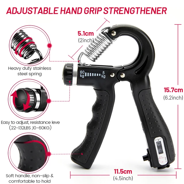 Adjustable 5 60Kg Heavy Hand Gripper Fitness Hand Exerciser Grip Wrist Training Finger Gripper Hand Strengthener For Patient AliExpress 18