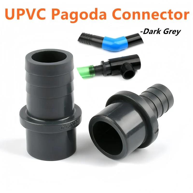 1PC O.D 20~63mm To 8~60mm UPVC Pagoda Connector Pipe Soft Hose Fittings Hard Tube Plastic Accessories Garden Irrigation Joints