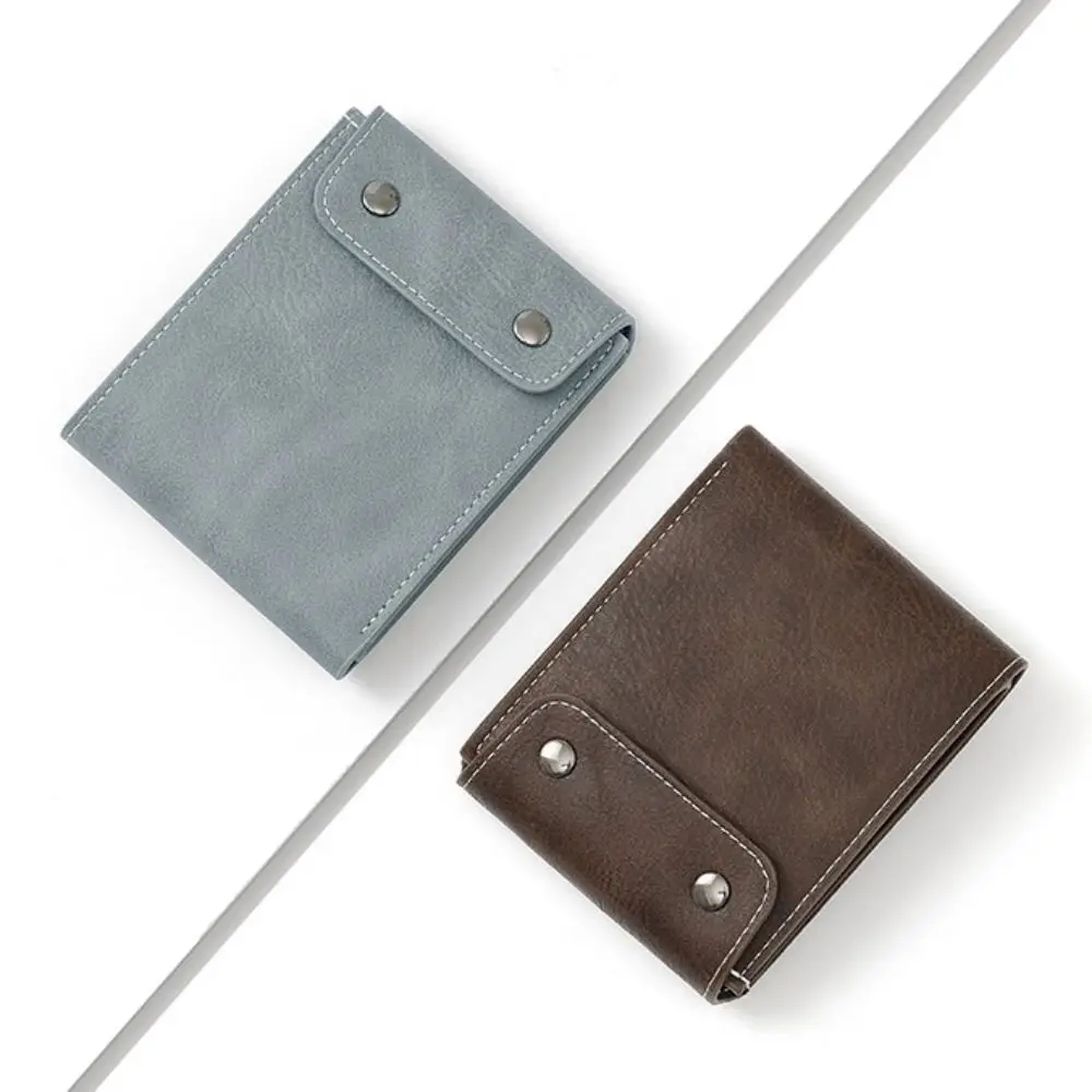 

Luxury Business Men's Short Wallet Pu Leather Cash Bag Male Bifold Wallet Casual Solid Color Credit Card Holder Male