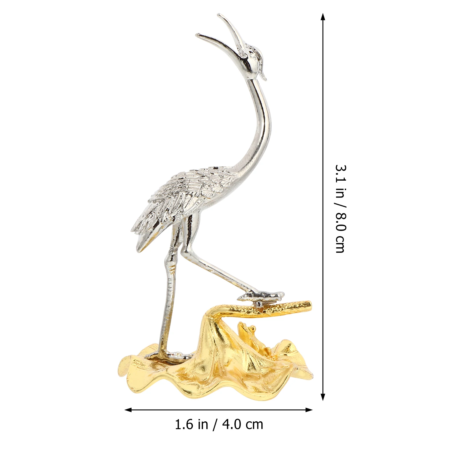 

1Pcs Metal Crane Decoration Mini Crane Adornment Classical Style Desktop Ornament Children Gift