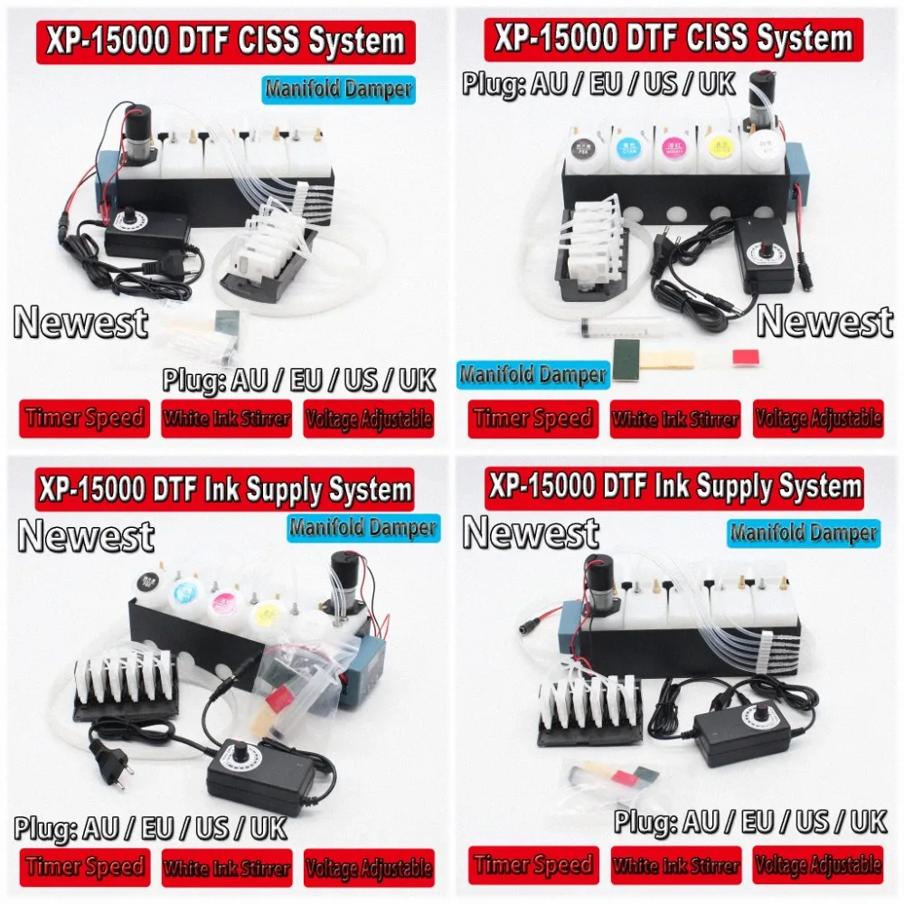 DTF CISS For Epson XP-15000 Printhead Manifold Damper White Ink Tank Stirrer Mixer XP15000 Timer Control XP 15000 DTF Modify