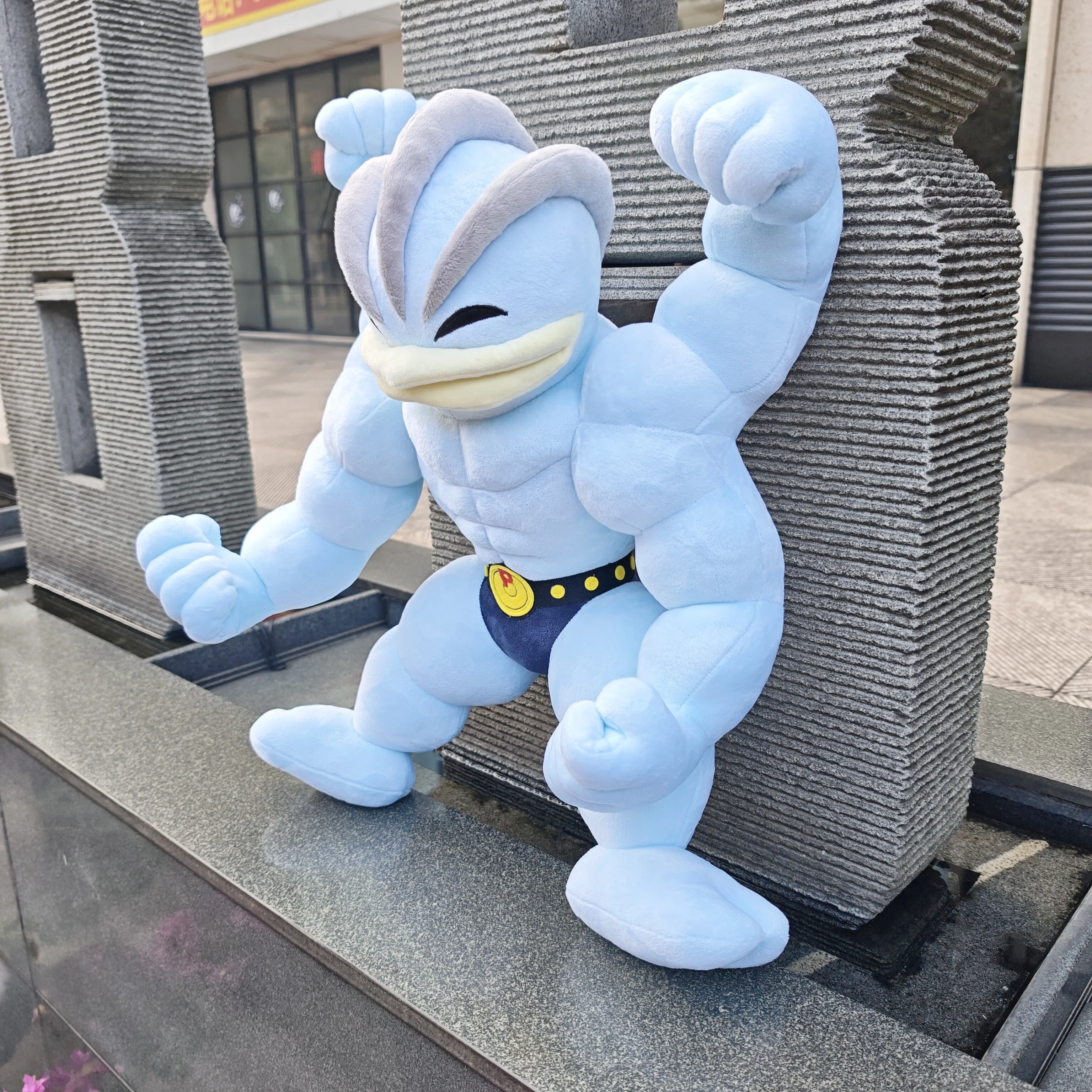 2026 New Pokemon Machamp Plush Toy - 50cm Muscle Fighting Figure Stuffed Doll Gift for Kids Fans