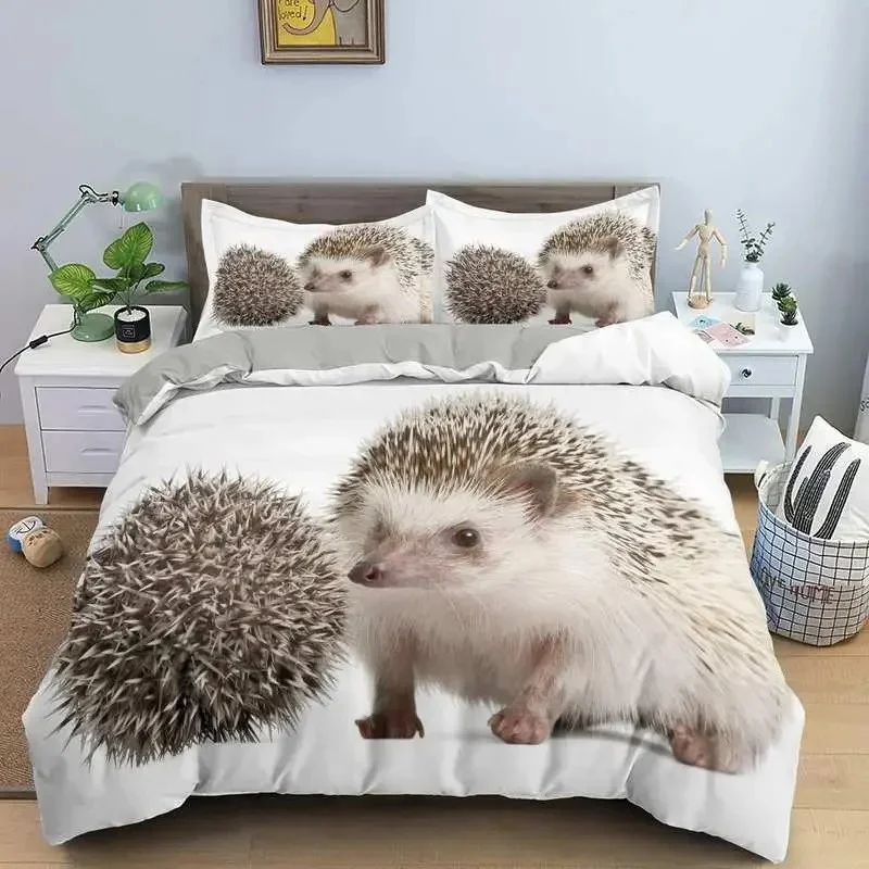 3D-geprinte cartoon egel beddengoedsets prachtige bedbenodigdheden set dekbedovertrek bed dekbed set luxe verjaardagscadeau