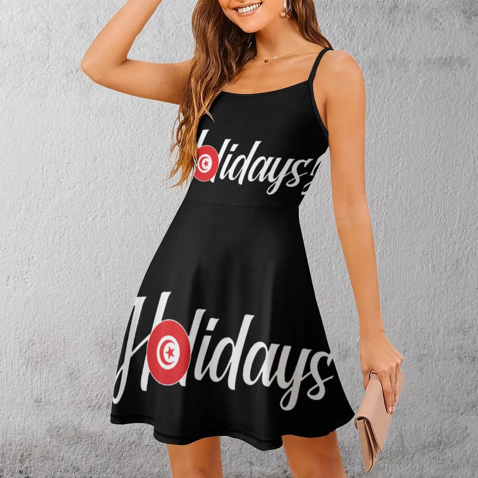 Tunisia Holiday Flag Designs Tunisia Holiday Flag Women's Sling Dress Humor Graphic Dresses Hot Sale Sexy  Woman's Dress  Partie