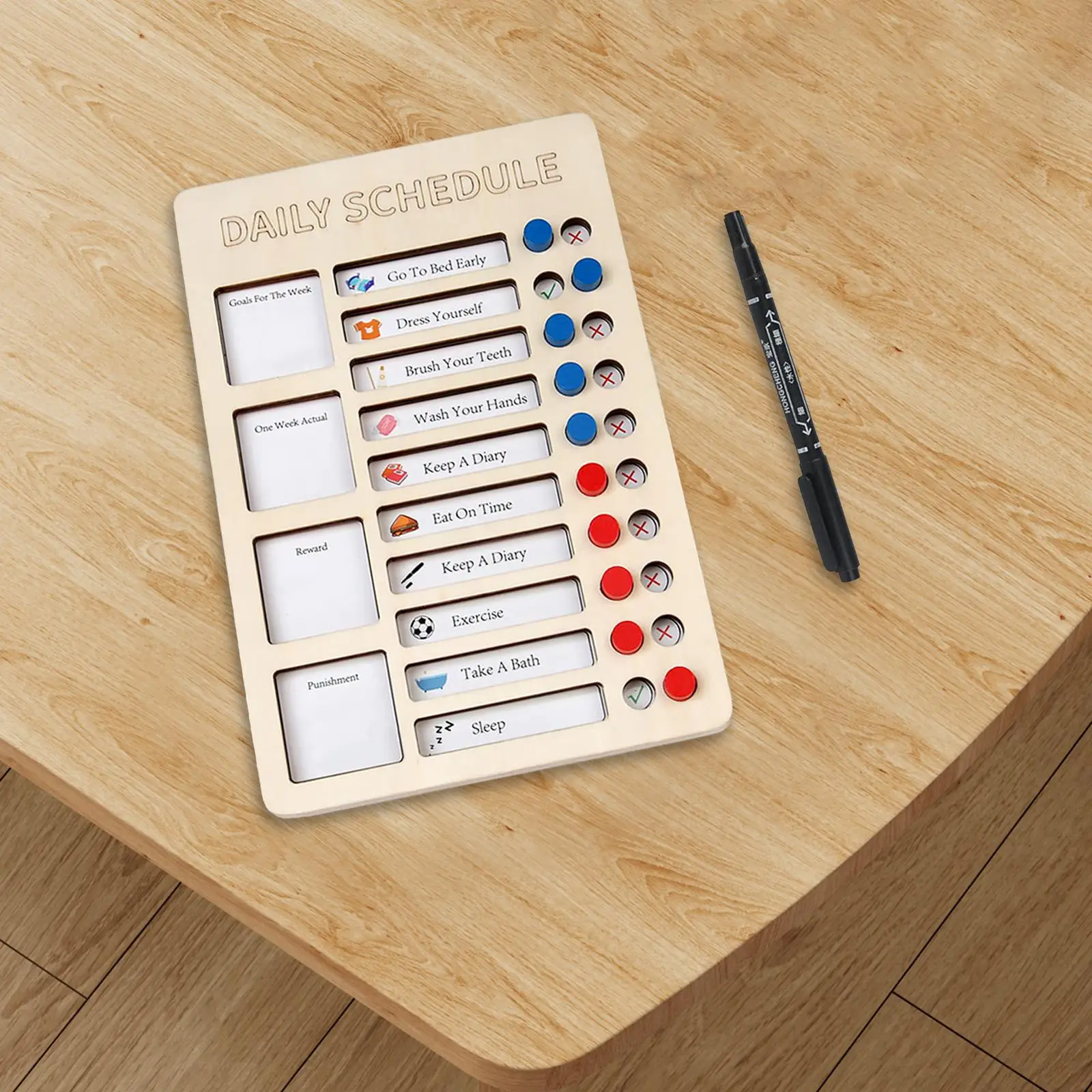 Daily Schedule Board Notepad Resuable with Pen 15x22cm for Kids Adults Detachable Routine Chart to Do List Board Behavior Chart