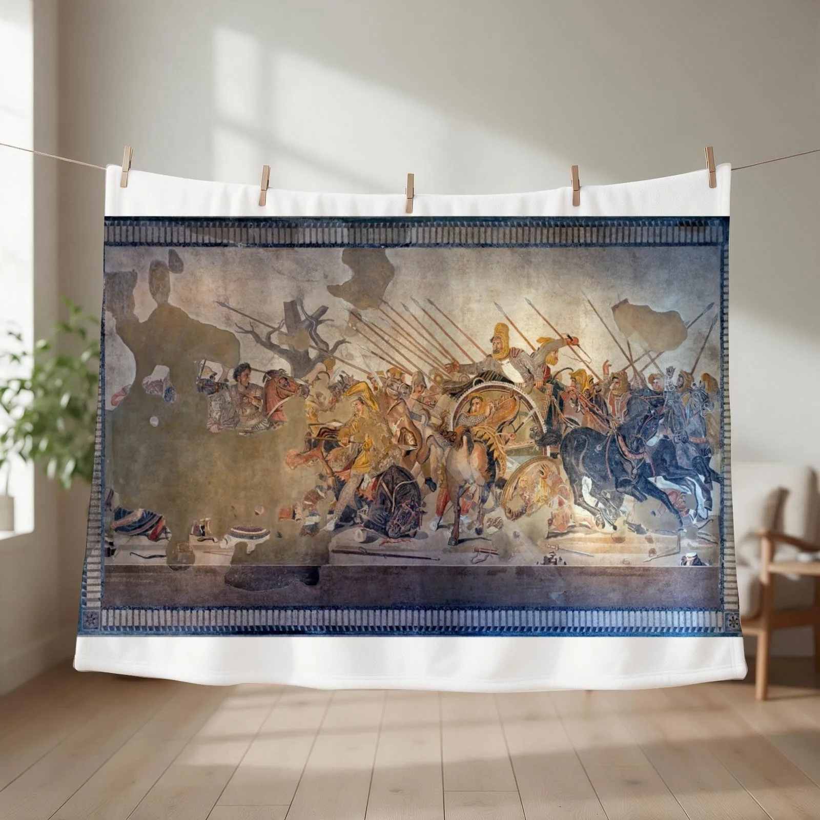 Battle of Alexander the Great and Darius III mosaic Throw Blanket Travel Plush Fashion Sofas Soft Plush Plaid Blankets