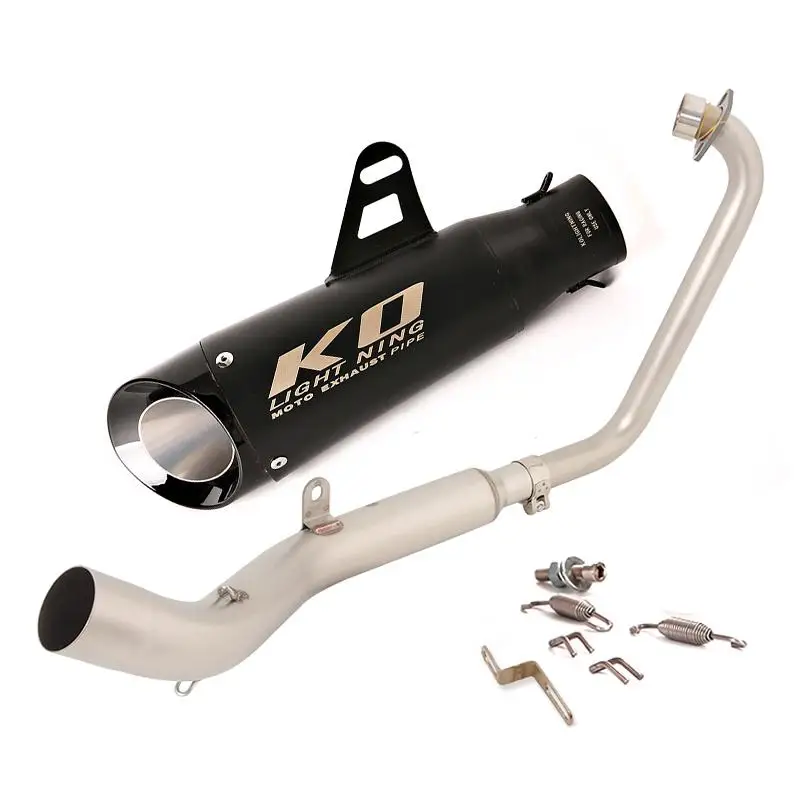 Full Exhaust System For Zontes ZT125 U1 ZT125 G1 21-22 Motorocycle Escape Muffler Header Mid Link Pipe Slip On Without DB Killer