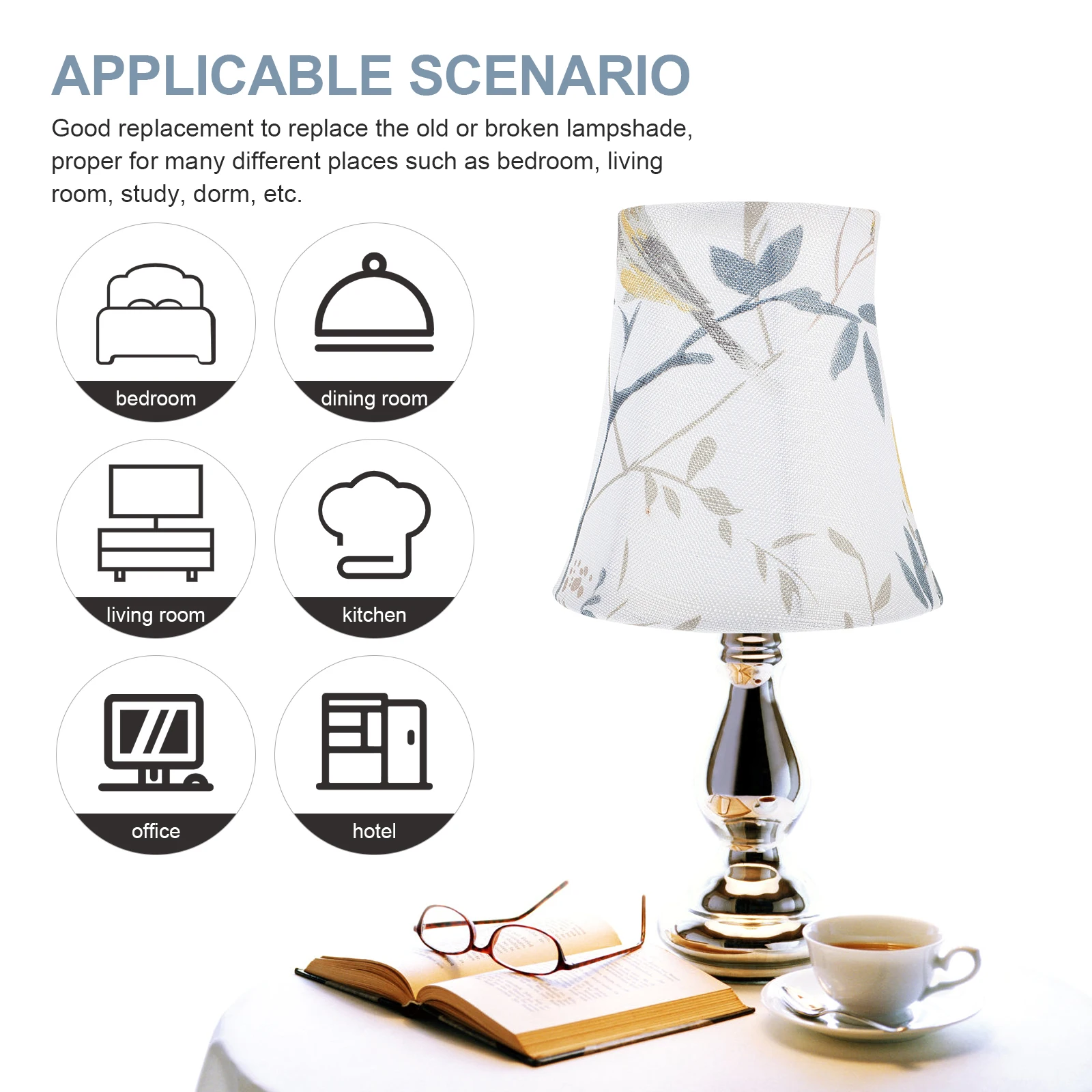 

Fabric Shade Decorative Cloth Replacement For Desk Floor Lamp E27 Light Cover Bedroom Pendant Wall Light Shade Easy Install