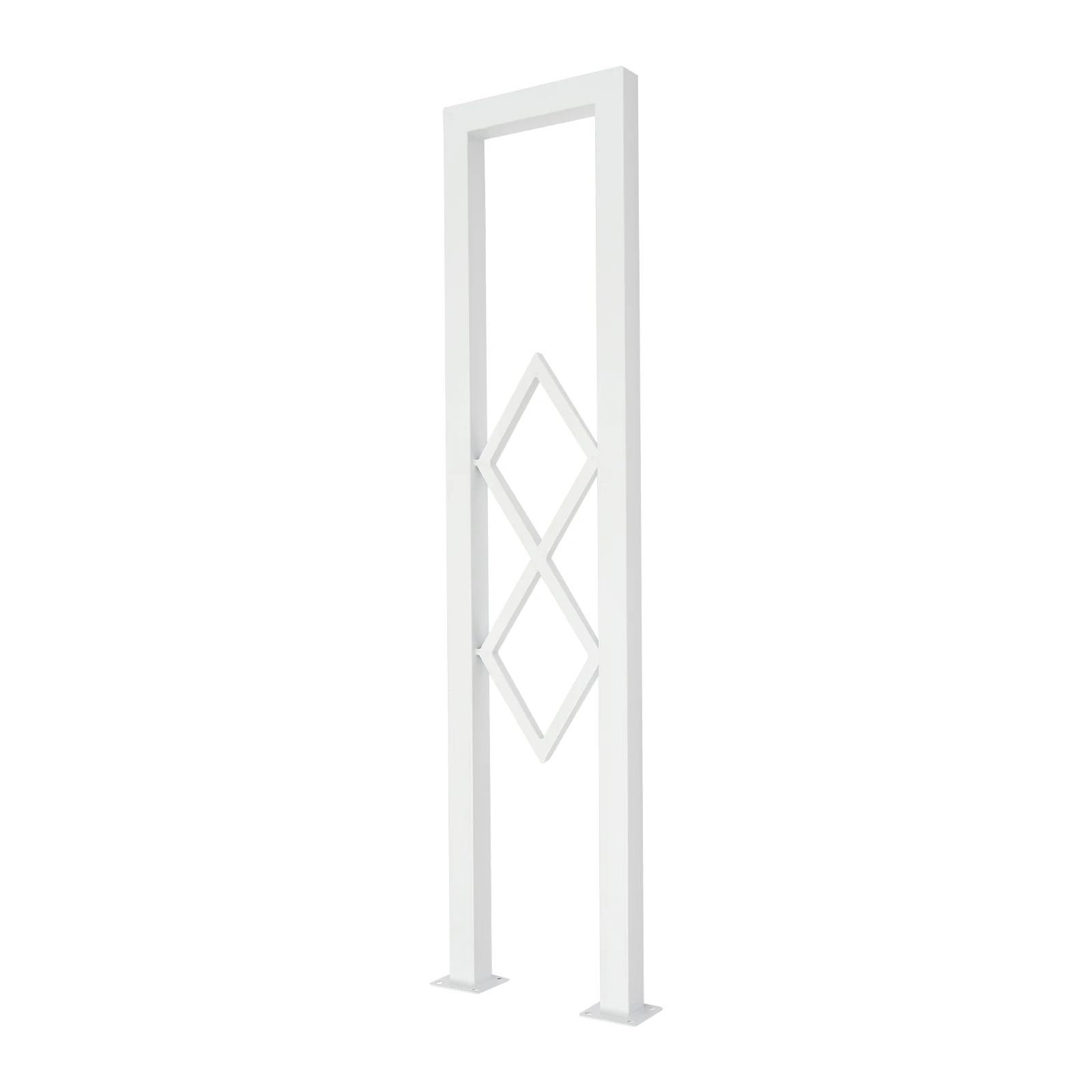 U-образные лестничные перила из белой углеродистой стали, ромбовидные декоративные лестничные перила, напольные лестничные перила, 7,87*33,46 дюйма