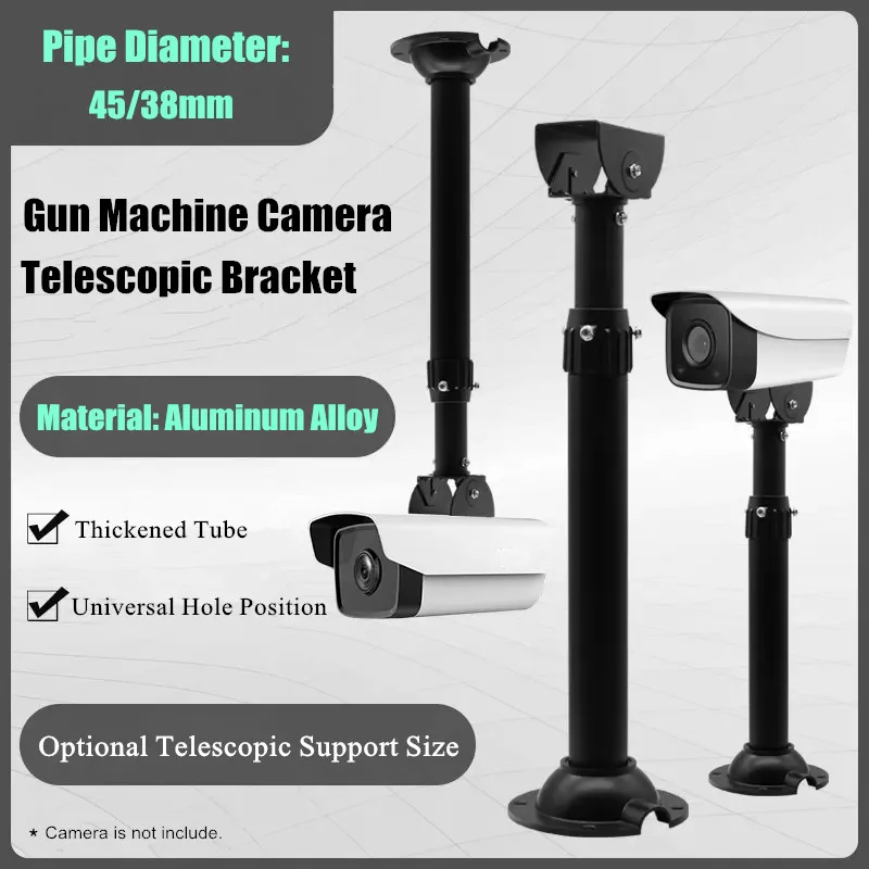 Black Telescopic Support Lengthen Thickening Security CCTV Camera Ceiling Mounting Bracket for Hikvision Dahua IP Bullet Camera