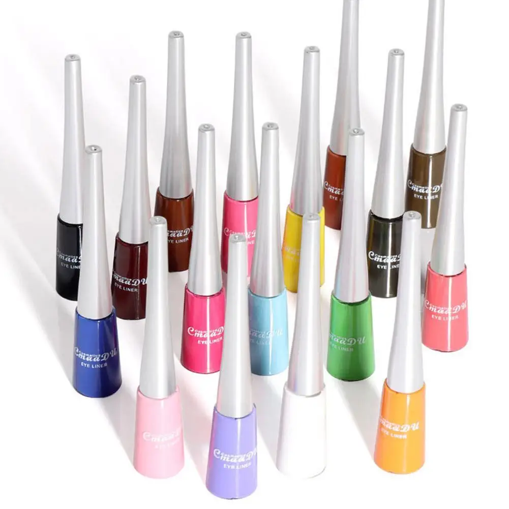 17 Colors Colorful Neon Matte Liquid Eyeliner Pencil Waterproof Makeup Liquid Eye Liner Eyes Pen Long-Lasting Makeup Cosmetics