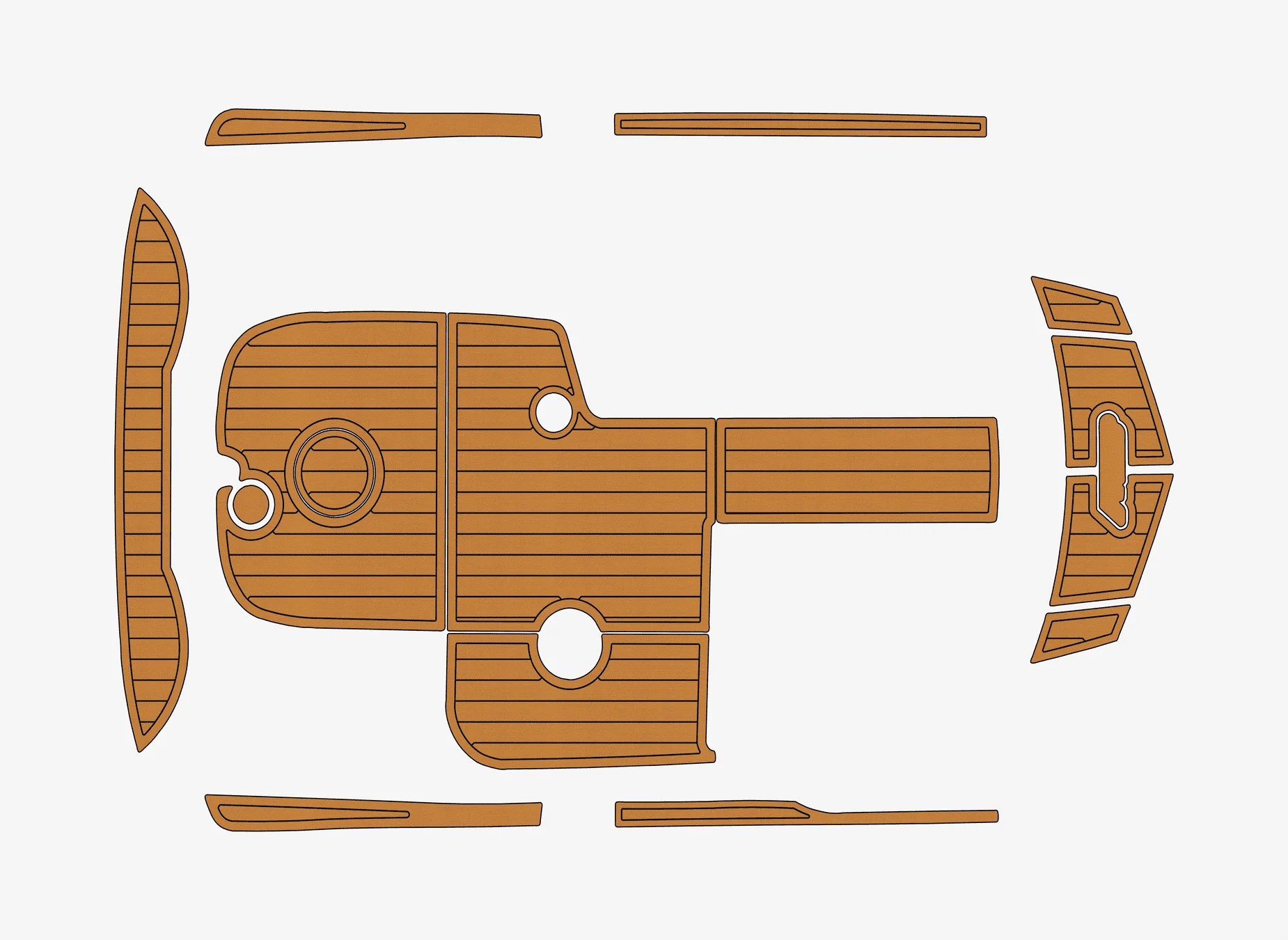 حصيرة غير قابلة للانزلاق من خشب الساج البحري الصناعي -2016-2017 MB B52 21 ذاتية اللصق 1/4 بوصة (6 مم) وسادة سطح القارب لقمرة القيادة والسطح #1