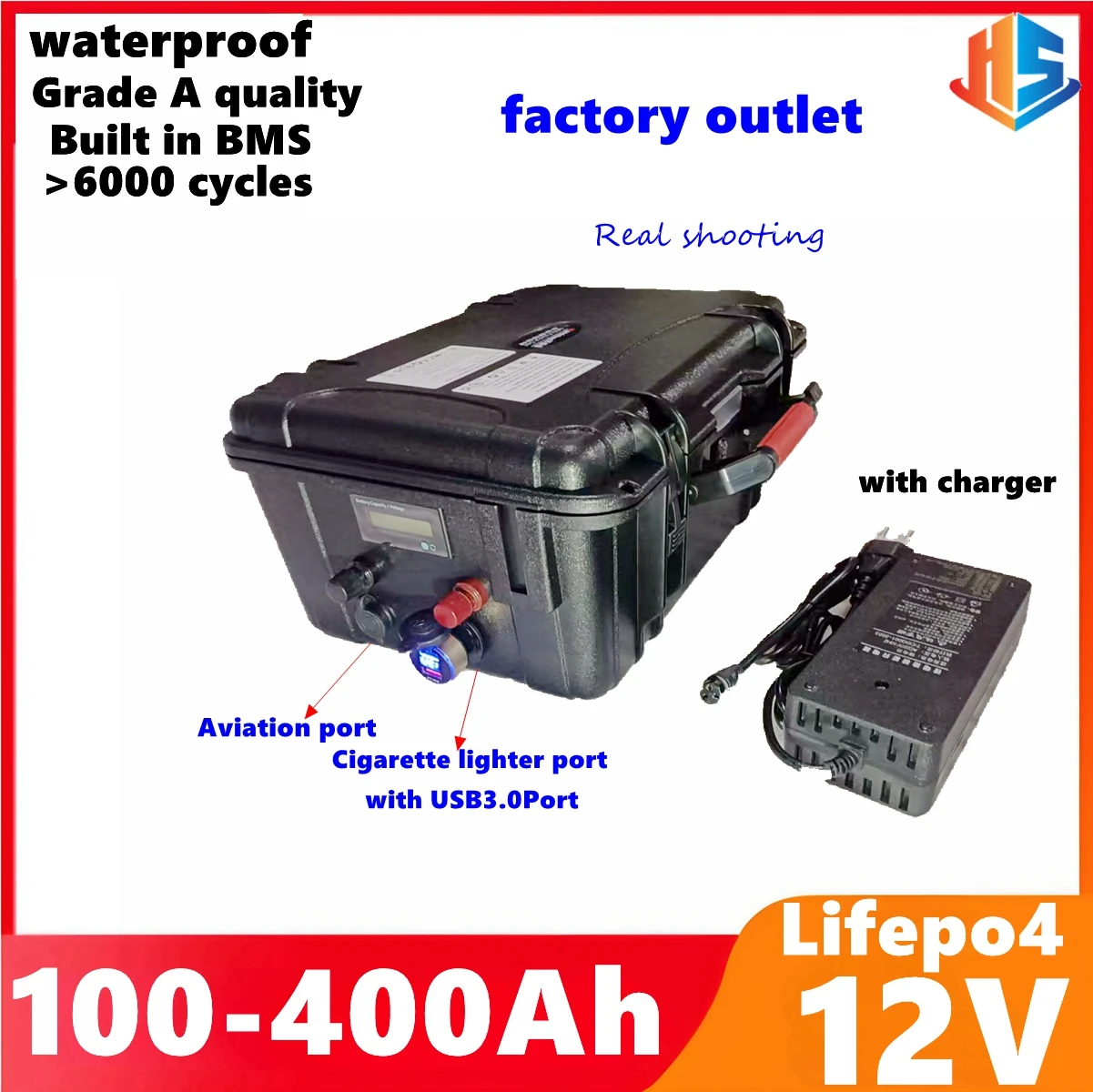 

Lifepo4 12V 100Ah 150Ah 200Ah250Ah 300Ah 400Ah Lithium Battery for Motor Trolling Inverter UPS RV Solar Panel Outdoor Boat,EV,RV