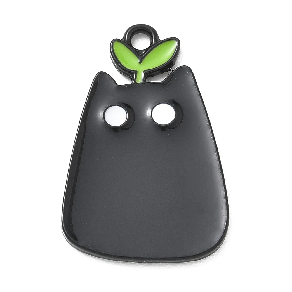 60pcs Cute Cat Enamel Monster Charms Black Alloy Pendants for DIY Necklace Bracelet Handmade Jewelry Making Craft Supplies