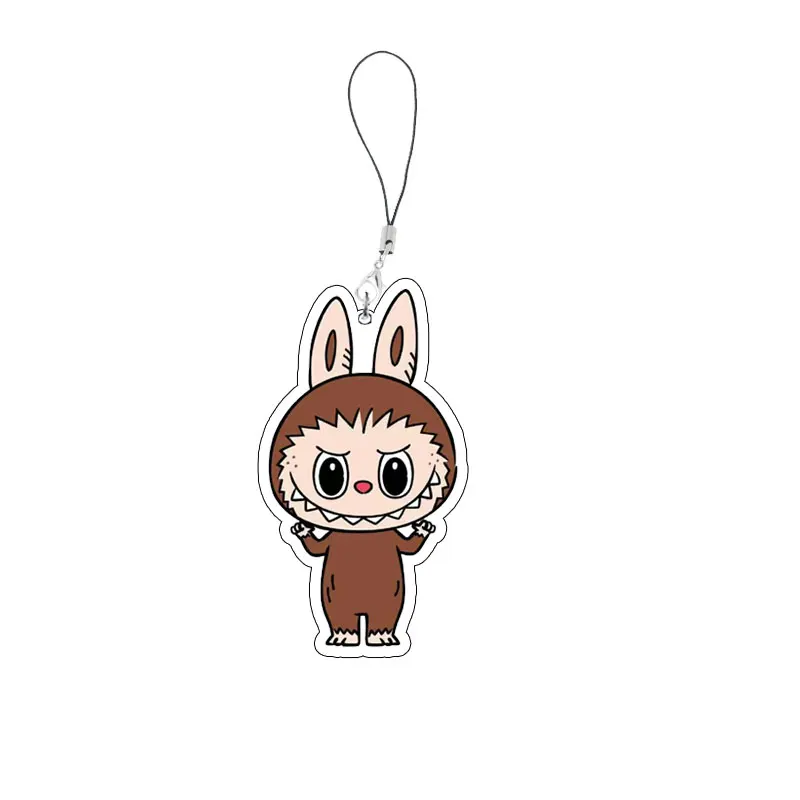 Anime Labubu Keychain Mobile Phone Chain Acrylic Labubu Key Ring Pendant Accessories Jewelry Fans Gifts ﻿