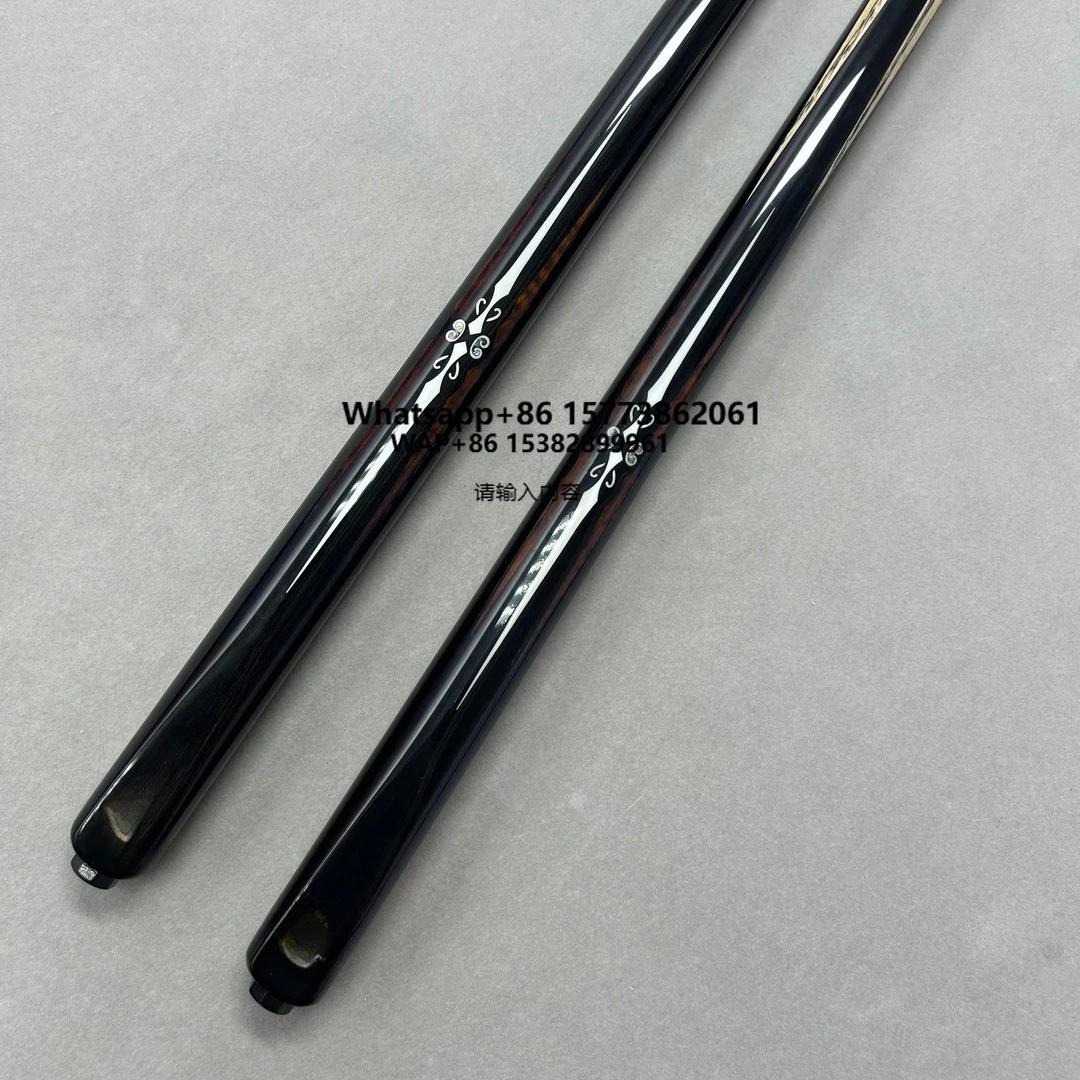 

O'MIN Snooker Black 8 Ball Arm Billiard Cue 10mm Chinese Style Handmade Carved Inlaid Ash Wood 3/4 Jointed 145cm
