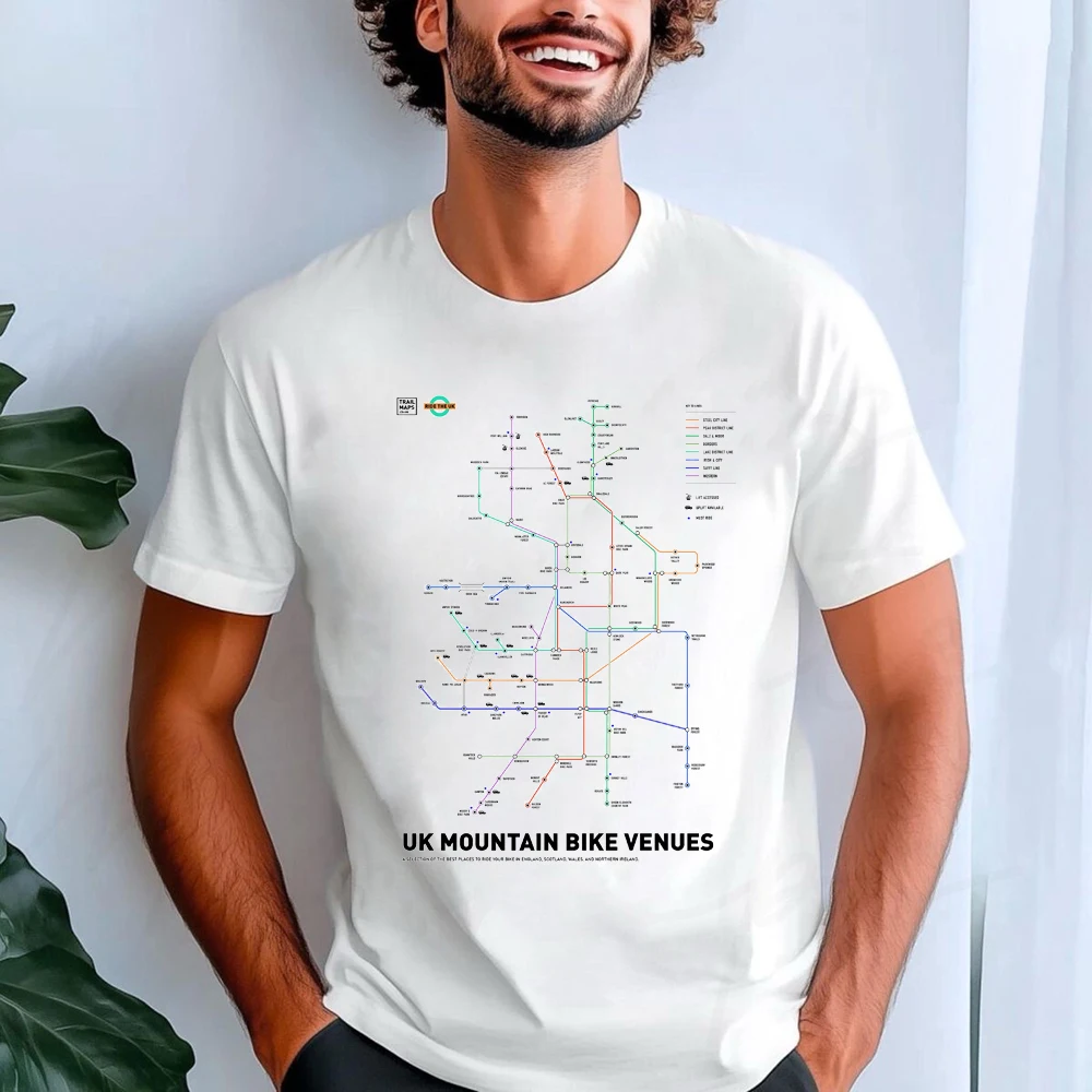 

FPACE UK Mountain Bike Venues Printed T-shirt Graphic Hipster Men t shirt Hip Hop Men's Clothing Women Oversized t-shirt
