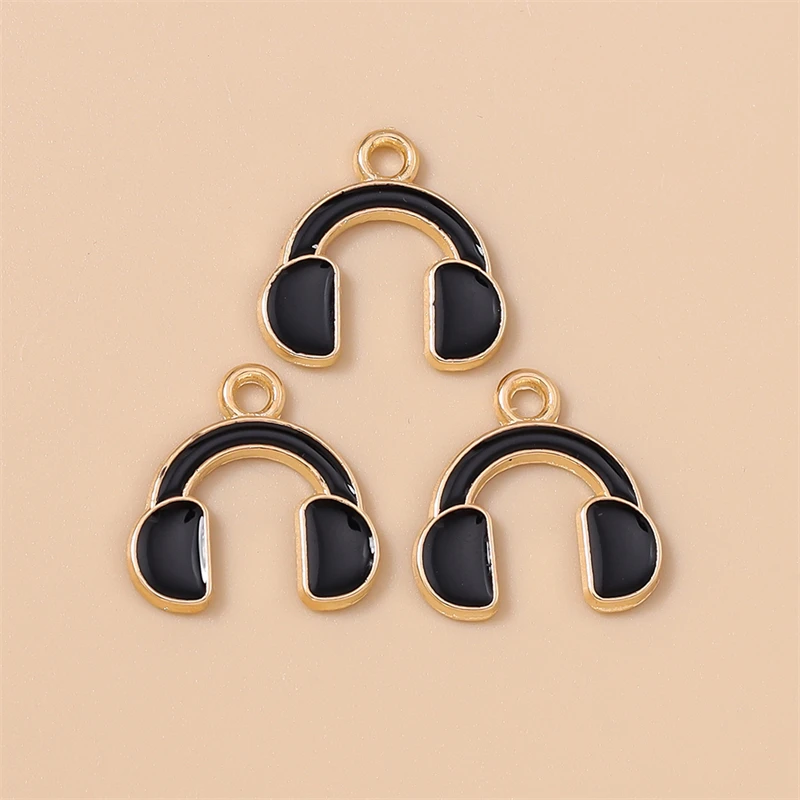 Duarte 20 Teile/los Nette Bunte Emaille Musical Headset Charms für Schmuck Machen Ohrringe Anhänger Halsketten DIY Handwerk Liefert – Detail 7