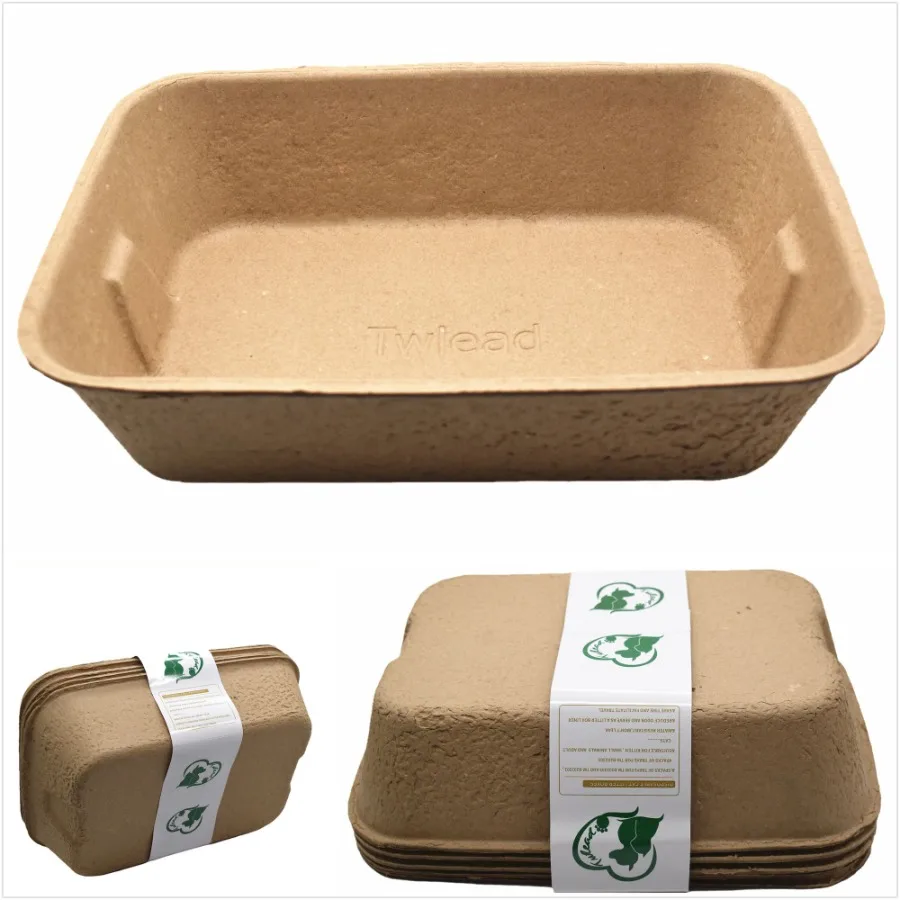 

Disposable Cat Litter Box 5 Pack of Trays Friendly 100 Recycled Paper Cat Tray (Shipment From FBA)