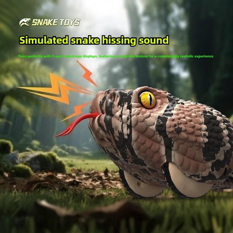 Kids Moving Electronic Animal Outdoor Remote Control Snake Toys Simulated Rattlesnake Crawling One Key Demo RC Controlled Snake