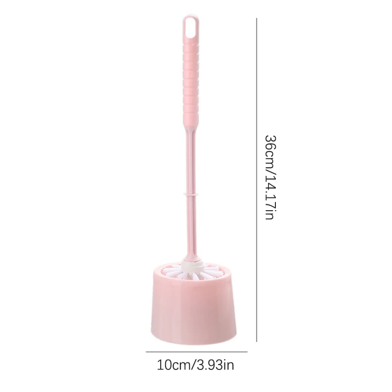 Toilet Cleaning Toilet Brush With Base Set Household Long Handled Toilet Brush Plastic Round Head Non Dead Corner Toilet Brush