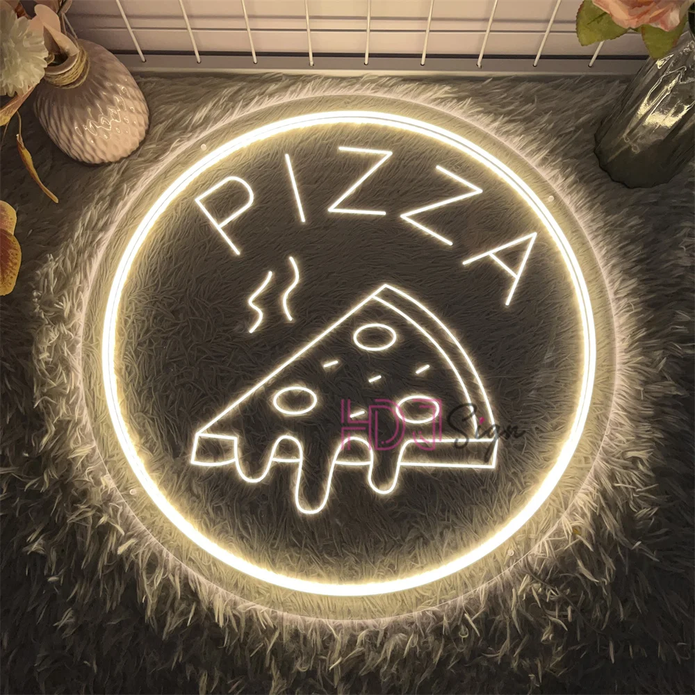 Pizza Neon Led Sign 3D Carved Bedroom Home Party Bar Decor Restaurant LED Neon Lights Pizza Neon Signs Coffee Cafe Decoration