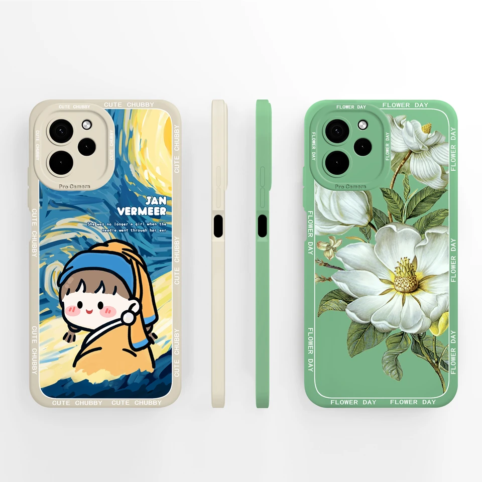 Case For Huawei Nova Y61 Y90 Happy Girl Liquid Durable Anti-Fingerprint Anti-fall Senior Shell For huawei nova y61 y90 Funda