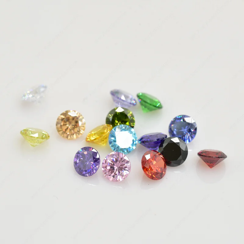 15pcs 1pcs of each colour 4.0mm~10.0mm Loose Round Shape  Cubic Zirconia Bright CZ Stone AAAAA Best Quality Gems