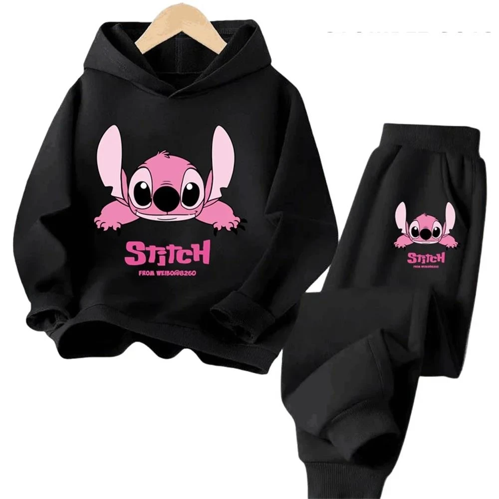 เด็กHoodies Stitch Kawaiiแฟชั่นเสื้อกันหนาวอะนิเมะTrucksuitมังงะการ์ตูนเด็กผู้หญิงฤดูใบไม้ร่วงเสื้อผ้าสบายๆ