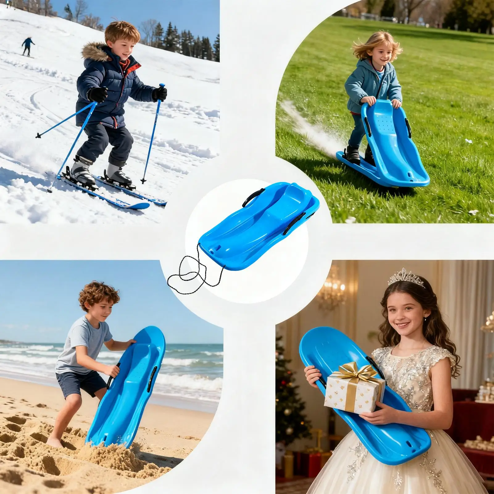 

Outdoor Unique ice Sled Lightweight High Speed Slides Toy for Children Steerable Snow Sled Board Winter Sports games