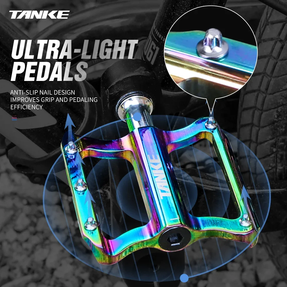 

TANKE Ultralight MTB Bicycle Pedals Mountain Road Bike CNC Bearings Anti-Slip Nails Pedal Lightweight BMX folding bicycle