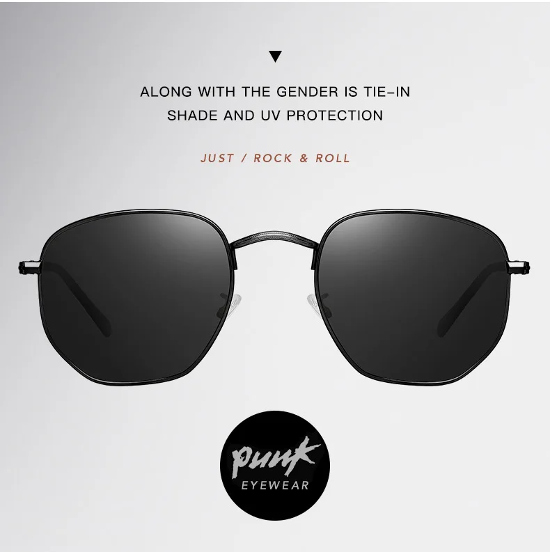 Polarisierte sechseckige Markendesigner-Sonnenbrille im Luxus-Stil, polygonales Metallrahmen-Design für Herren-Angelbrillen im Freien – Detail 7