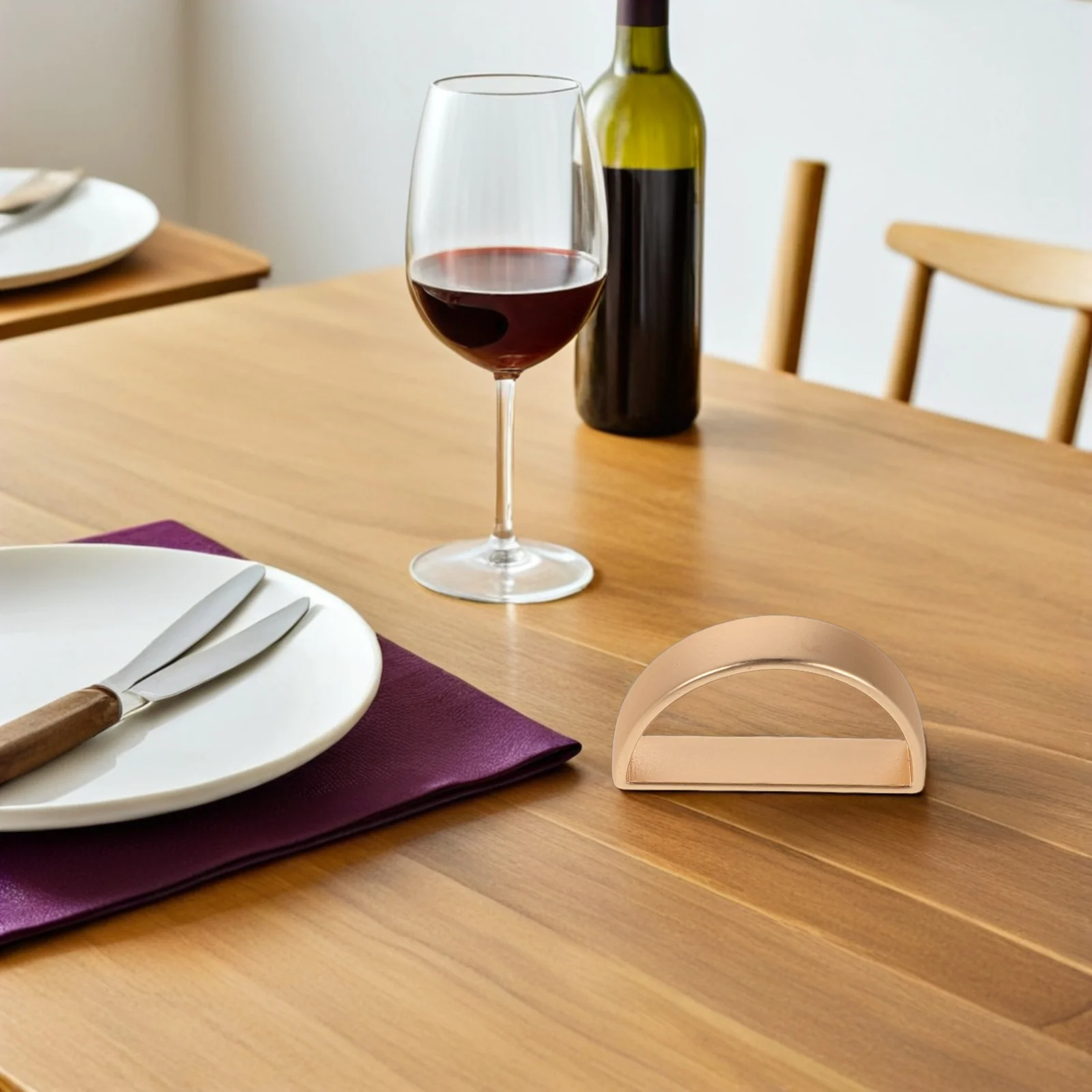 

10Pcs Napkin Rings Semi-Circle Zinc Alloy -Shaped Design Decorative Table Napkin Holders Elegant Dining Banquet