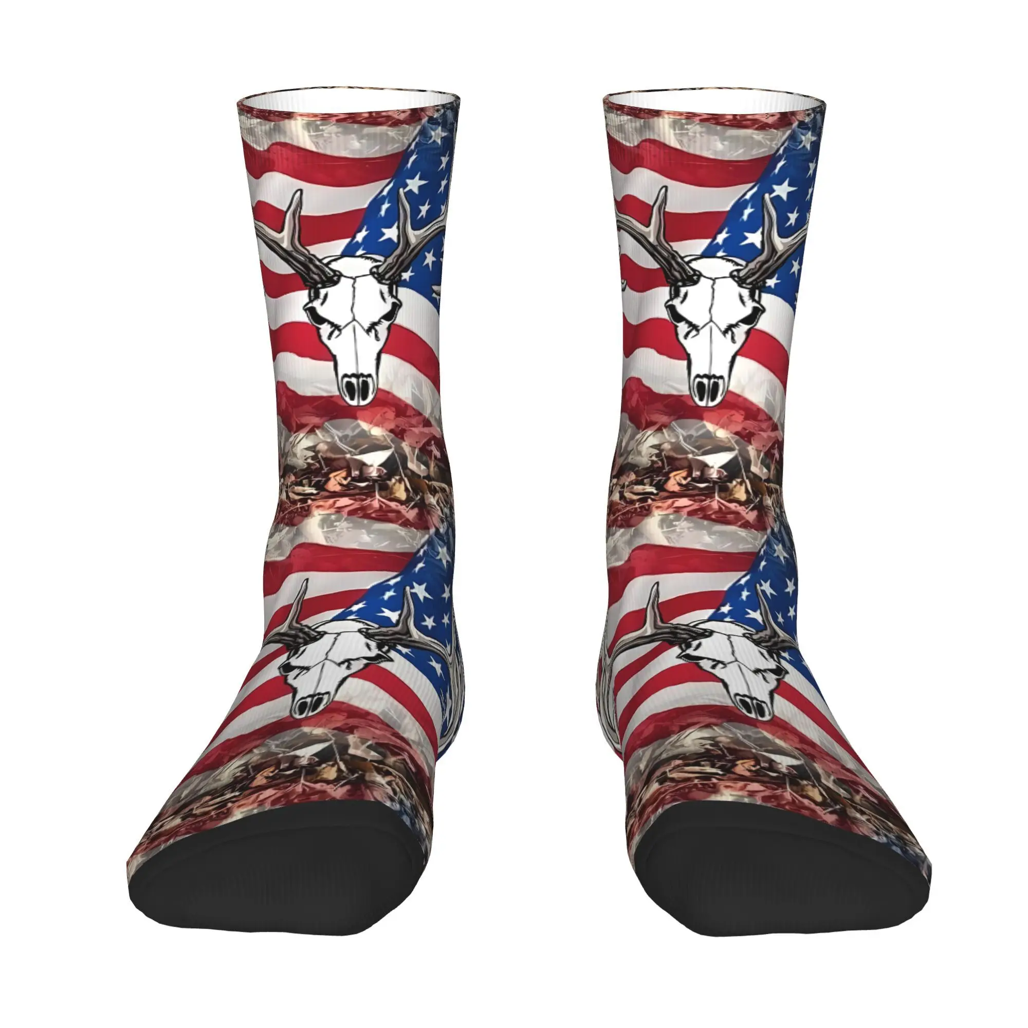 Retro America Bull Men's Socks  Unisex Street Style Crazy Crew Sock Gift