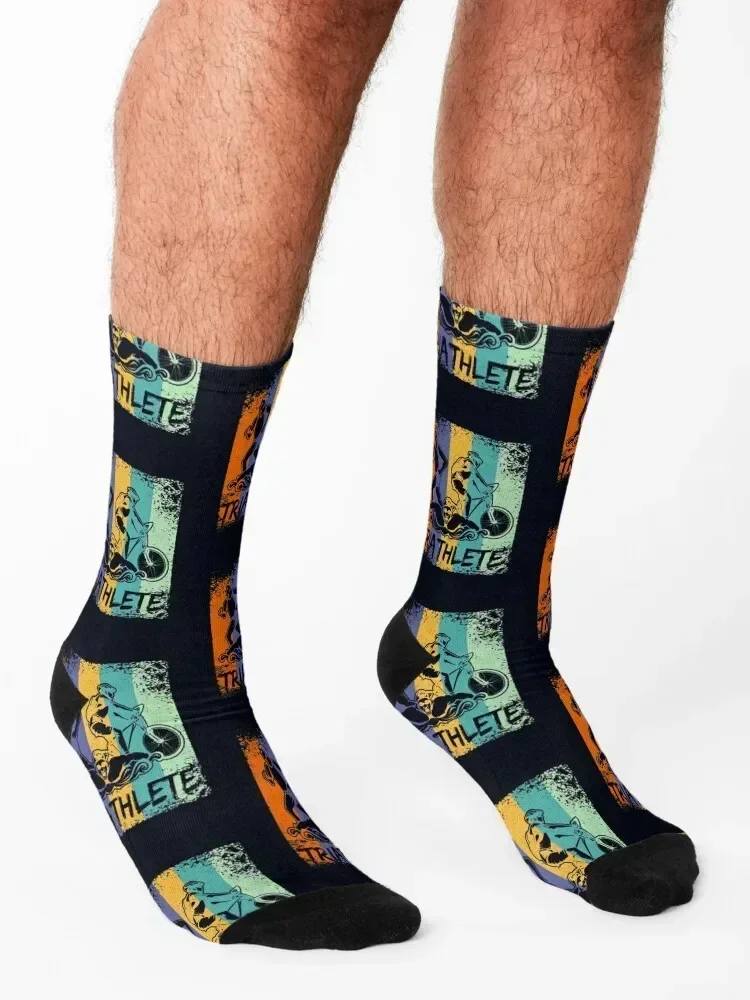 Triathlon Triathlete - Run Bike Swim Elite Athlete Socks Run luxe Stockings man golf Socks Women Men's