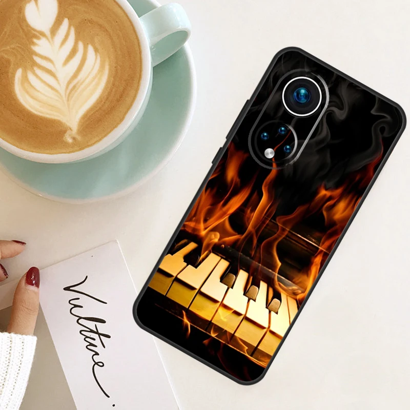 Music Piano Elegant For Huawei P40 P20 P30 P60 Pro Nova 5T 9 P Smart Honor Magic5 Lite 50 70 90 X8 X8a X9a Case