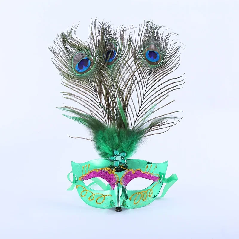 

10pcs Women Girls Masquerade Peacock Feather Mask Venetian Birthday Cosplay Party Face Masks Costume Wedding Festival