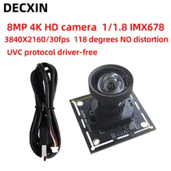 8MP USB camera 4K HD 30-frame IMX678 industrial camera module industrial computer Android device drive-free.