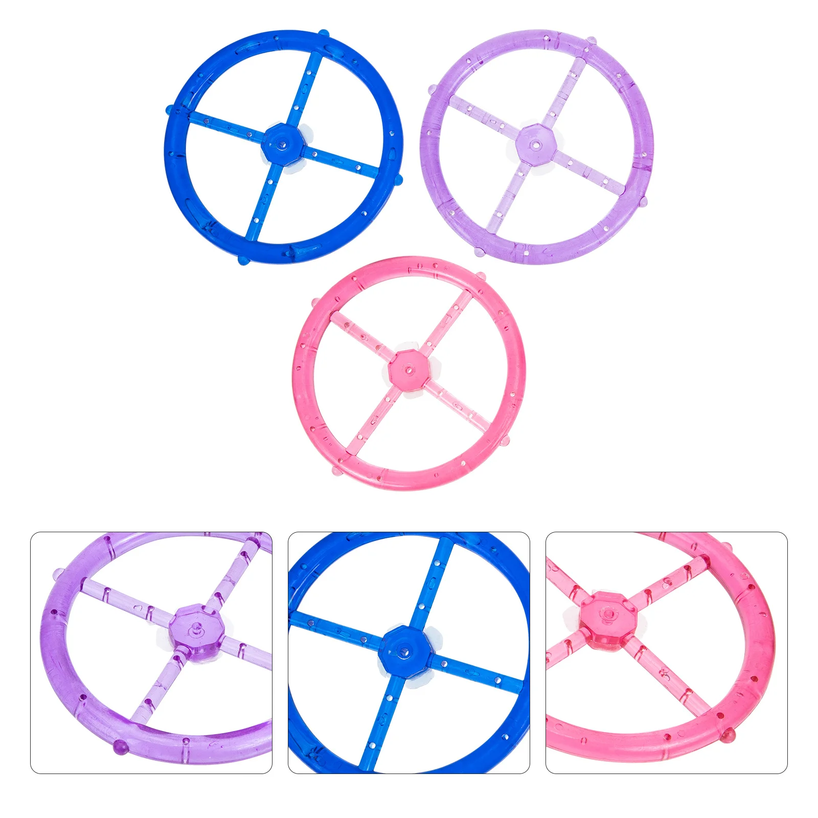 

3Pcs Wind Chime Caps Plastic DIY Circles Strong Not Deform for Handmade Wind Chime Accessories Creative Crafting Tools Home