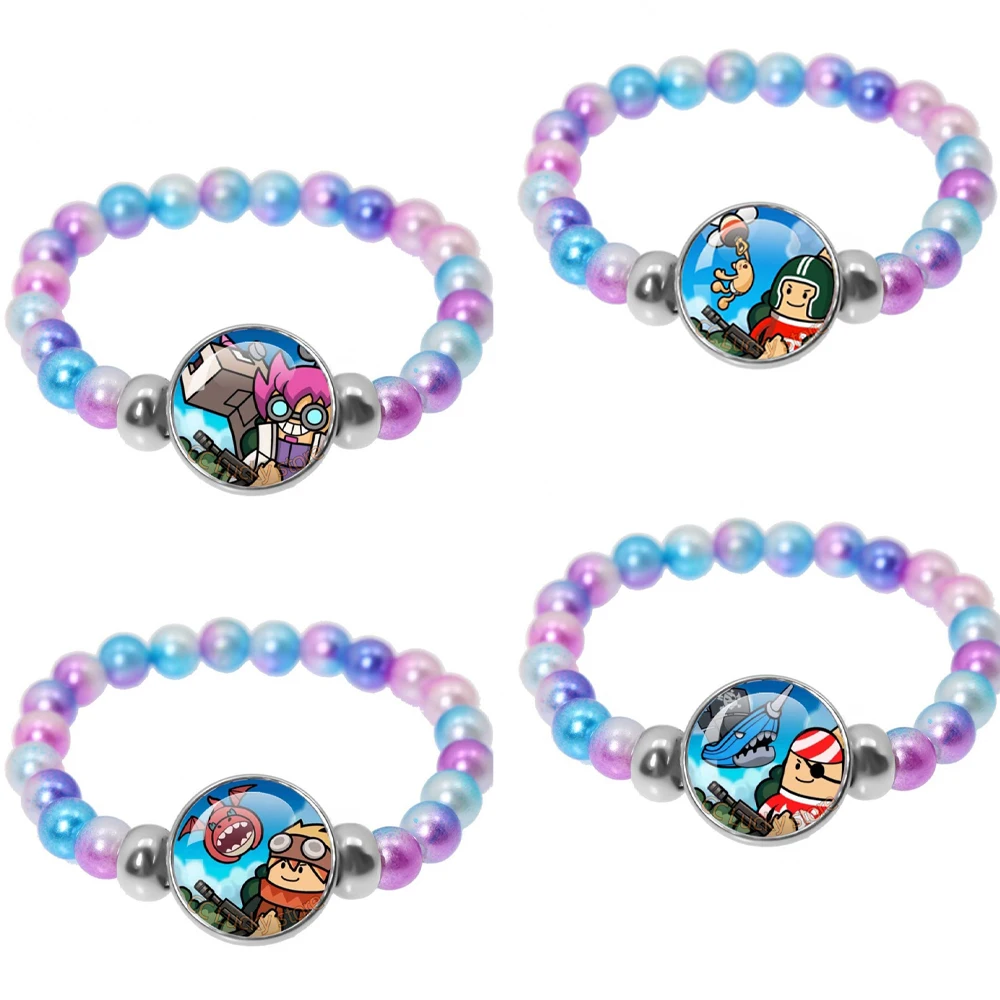 Funny Game Cartoon Battle Royale Mobile Game Sausage Man18mm Colorful Bracelet Cartoon Figure Accessories Jewelry Gift