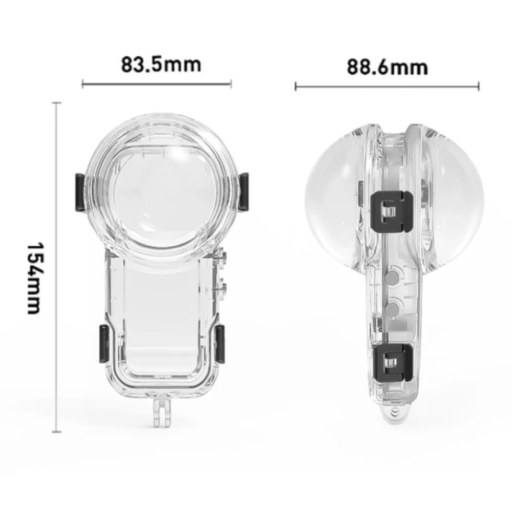 For Insta360 X5, 60m Dive Protective Case for Insta360 X5 Camera, Quick Release Full Stealth Housing Camera with Anti-Fog Pads