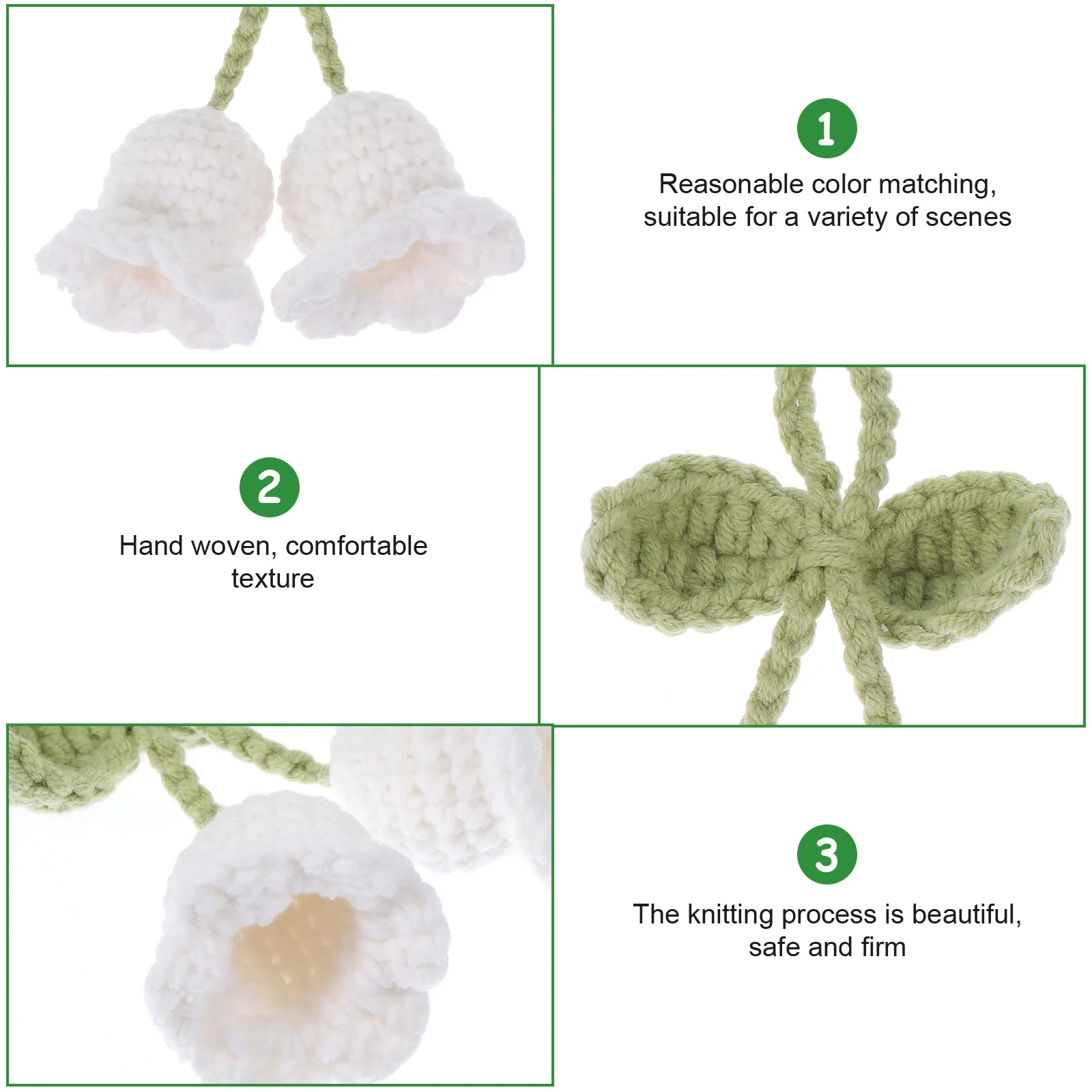 

1Pcs Knitted Flower Pendant Handmade Wool Yarn Durable Key Ornament Lovely Bag Decor Backpack Accessory Gift Knitted Pendant