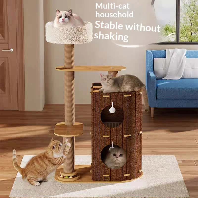 

Best Seller Multi-Level Cat Tree with Felt Cave & Sisal Scratcher, All-Season Climbing Tower for Indoor Cats, Cozy Cat Bed