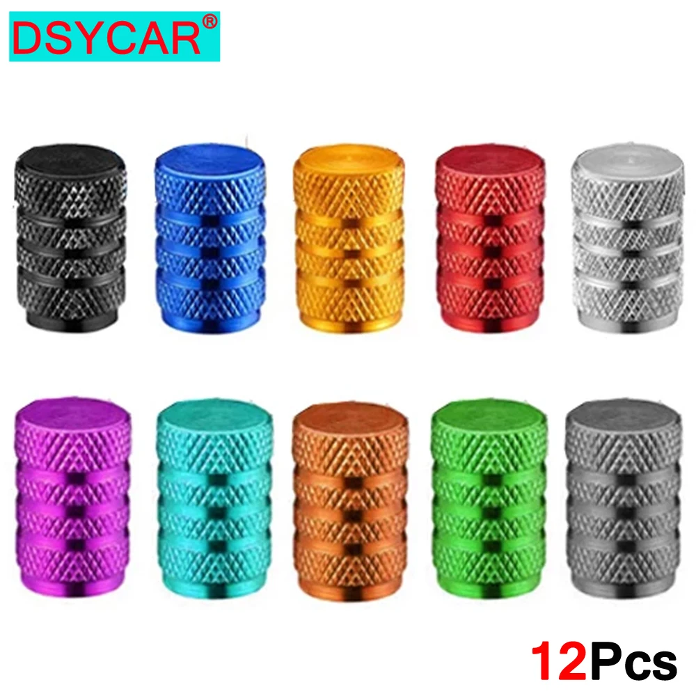 

DSYCAR 12Pcs Tire Valve Stem Caps, Aluminum Alloy Valve Cover General Purpose Cars, Trucks, Motorcycles and Bicycles