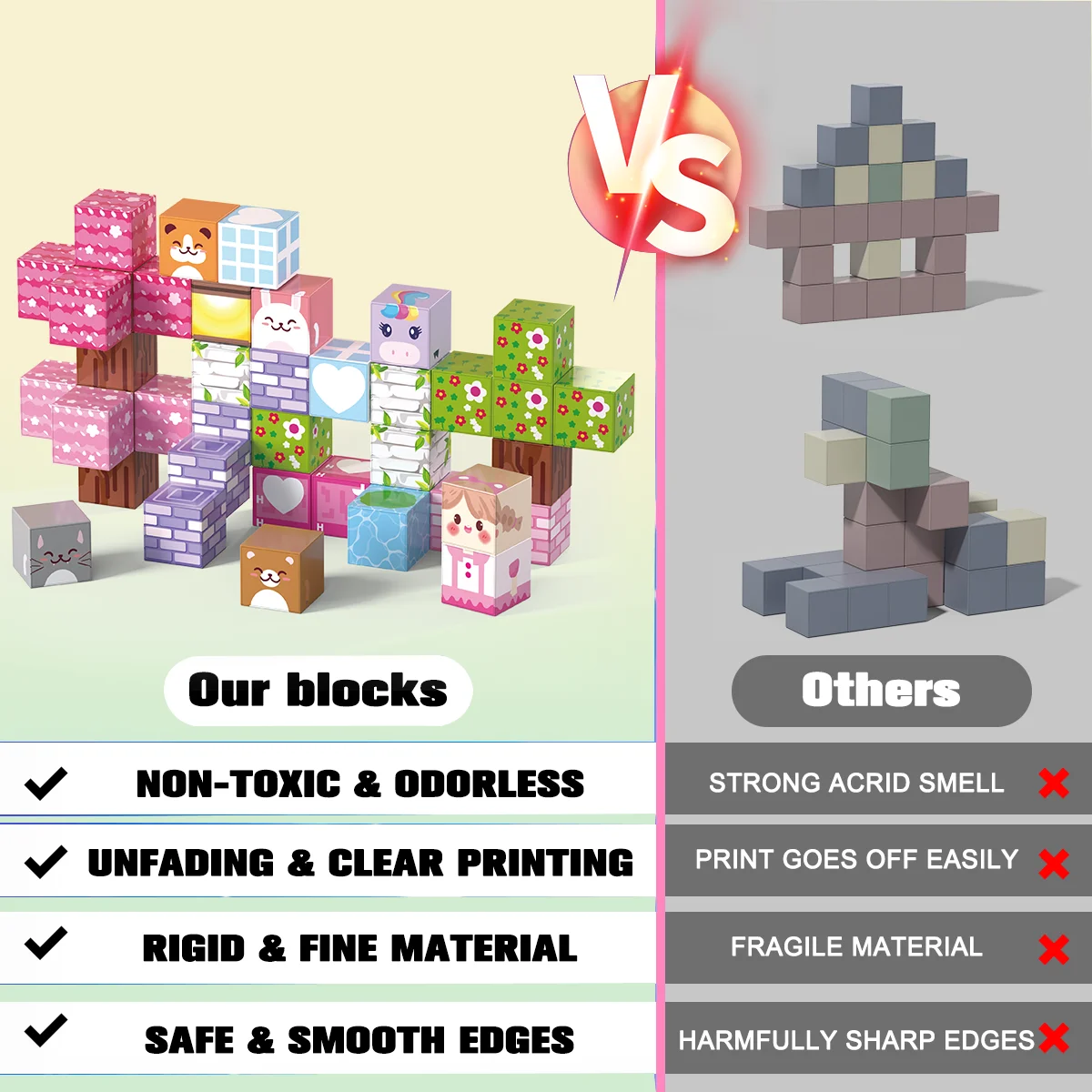 Juego de bloques de construcción magnéticos DIY para niños: juguetes educativos de aprendizaje STEM, regalo de cumpleaños para niños con caja de hojalata portátil