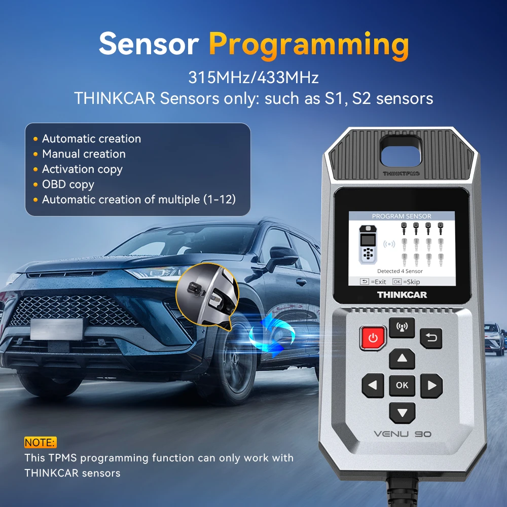 THINKCAR VENU 90 With Thinkcar S3 Car Tire Pressure Diagnose Tool Diagnose Activate Relearn Program THINKCAR VENU 90