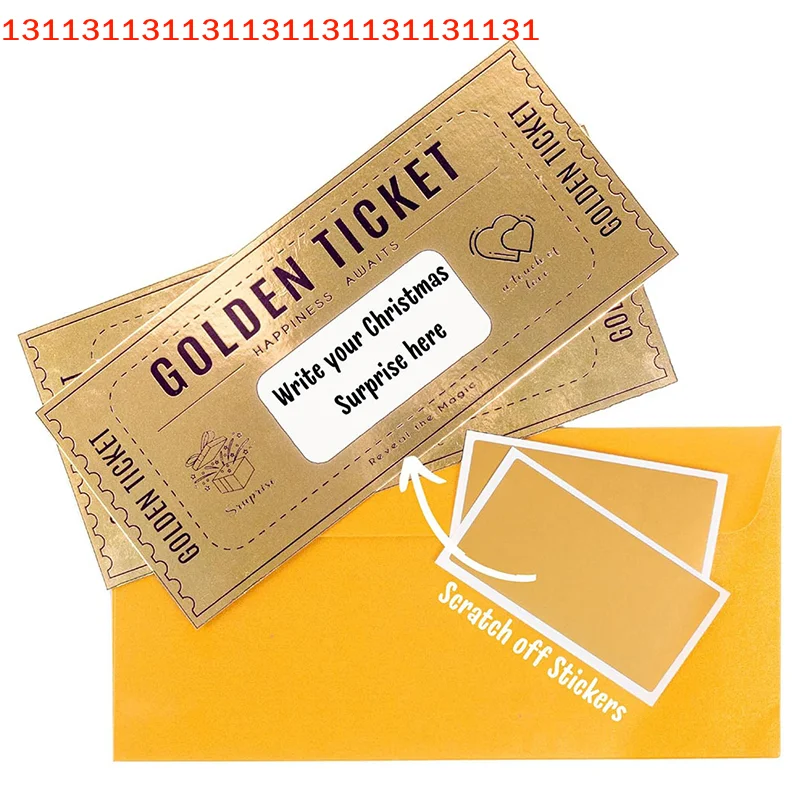 

Карточка-сюрприз Premier Golden Reveal на Рождество со скретч-билетом