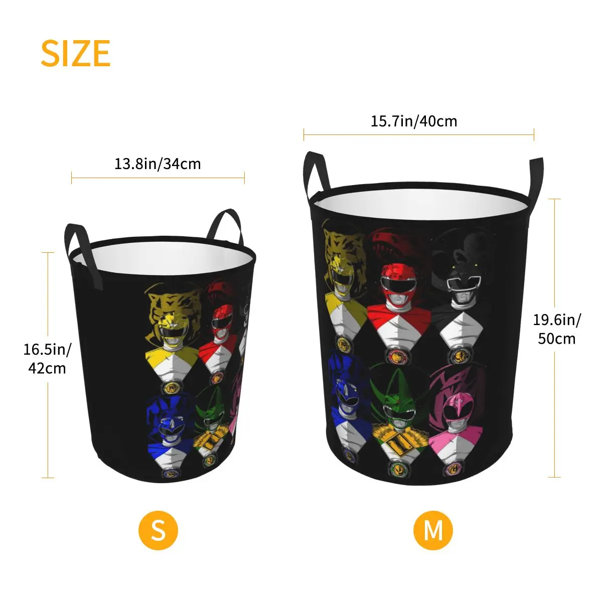 Mighty Morphin Power Ranger Folding Laundry Baskets Dirty Clothes Home Organizer Large Waterproof Hamper For Home Kids