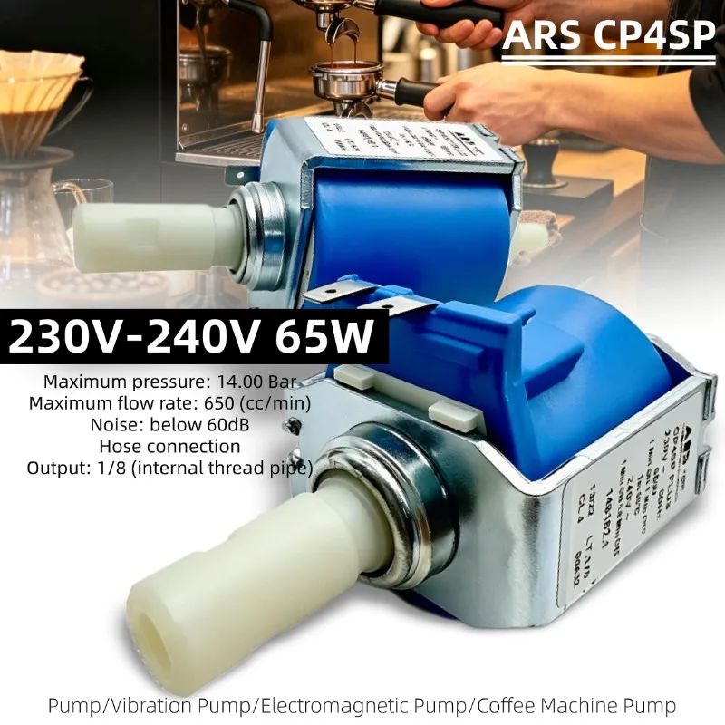 230-240V 65W Vibration/Electromagnetic Pump, Coffee Machine Water Pump Replacement, Espresso Maker 15 Bar